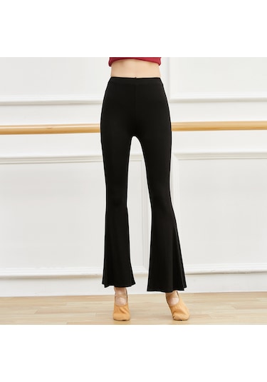 Jeemson Kadınlar İçin Modalı Spor Tayt - Dar Kalıp, Geniş Paça, Esnek Yüksek Bel - Siyah Yoga, Pilates, Rahat Giyim SiYAH