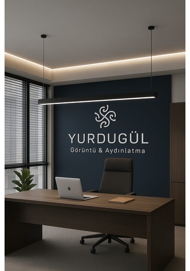 Lineer 120 Cm Siyah Kasa 6500k Beyaz Işık Sarkıt Modern Led Avize Mutfak, Ofis, Mağaza, Salon, Siyah