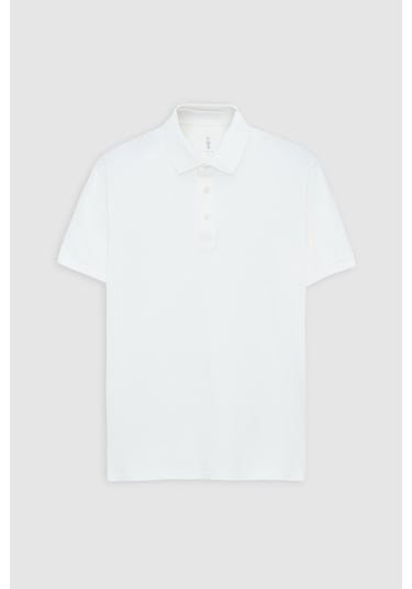 Twn Slim Fit Ekru Pike Dokulu T-shirt 4ec146011784m Ekru