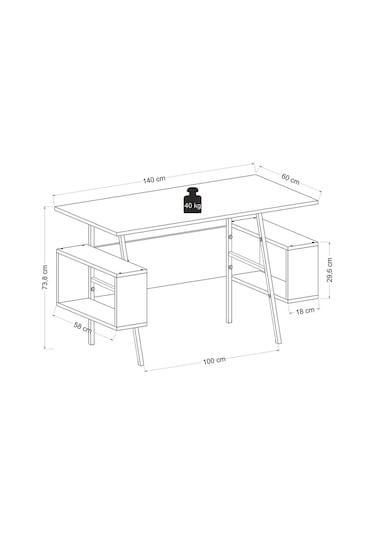 Irony Maxi Ofis Masası Antrasit Ceviz