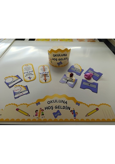 Okuluna / Sınıfına Hoş Geldin Öğrenci Tacı Ve Hediye Kartı Seti 5 Parça 12'li 04 7