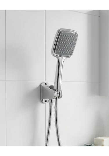 Siyah Duş Seti El Duşu Başlığı Spiral Hortum Ve Duvar Askısı Banyo Duş Seti