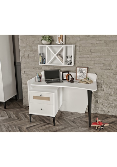 Trio White Ders Çalışma Masası %100mdf 2. Beyaz