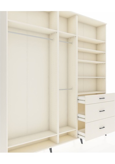 Arges Dolap 9 Raflı 3 Çekmeceli 3 Askılı 220x30x243 Aytaşı-aytaşı/aytaşı Aytası/aytası