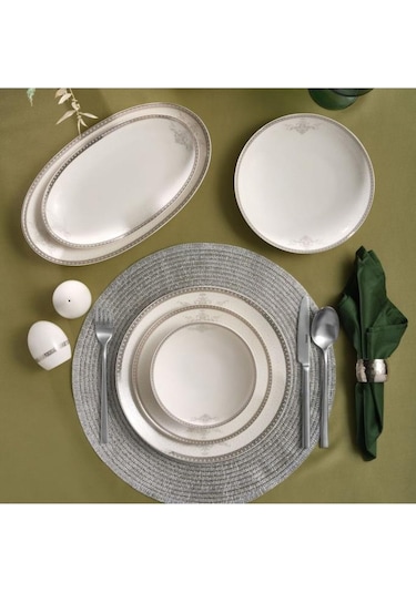 Güral Porselen Camelia 54 Parça 12 Kişilik Yemek Takımı - 65781 Bej