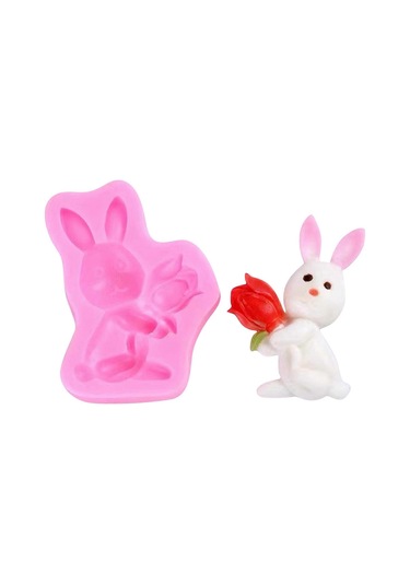 2 Adet Paskalya Tavşanı Tavşan Silikon Fondan Kalıbı Çikolatalı Kek Buz Kalıbı Tepsisiçok Renkli Çok Renkli