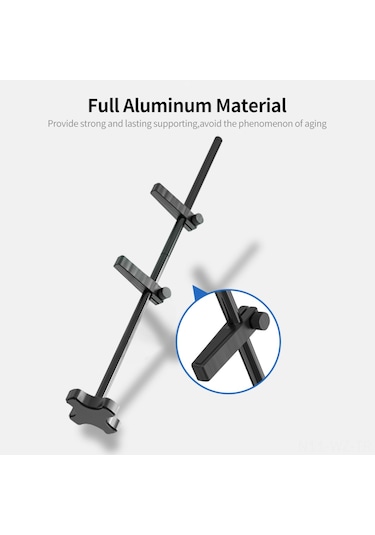 Wezone Alüminyum Dikey Ekran Kartı Tutucu Gm962 - Çift Pivotlu Ekran Kartı Sabitleyici, Soğutucu Konfigürasyonu İçin Siyah Stant