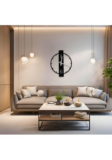 Elektrostatik Boyalı Metal Duvar Saati Sessiz Saat Mekanizması Siyah