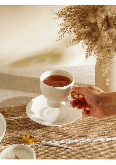 Magistro 220 Ml "english Tea" Fincan Takımı Hediye Çay Kupası Ve Tabaklı 337438732 Beyaz