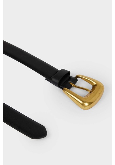 Defacto Kadın Suni Deri Jean Kemeri F3274axnsbk27 Siyah-bk27