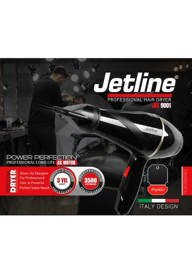 Jetline Jet-9001 Turbo 3500 Profesyonel Fön Makinesi + Vigo Başlık