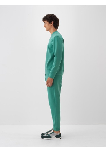 Yeşil Pamuk Dokulu Regular Fit Sweat Pantolon 380186 Yeşil