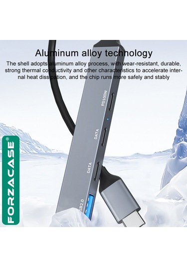 5in1 Type-c To Usb 3.0 Pd Çoklayıcı 100w Şarj Adaptörü - Fc902