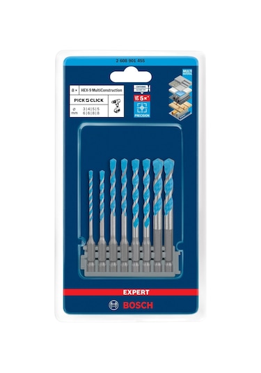 Bosch Expert Hex-9 Çok Amaçlı Matkap Ucu 8'li Set 2608901455