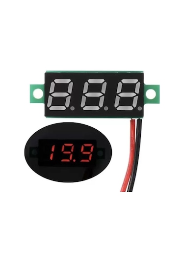 0.28 inç 3.5-30V 2 Kablolu DC Kırmızı Voltmetre