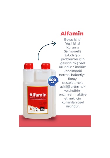 Munich Vet Kanatlı Hayvanlar İçin İshal Desteği Alfamin 500 ML