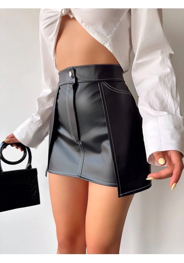 Kontrast Deri Etek Siyah W260015 Siyah