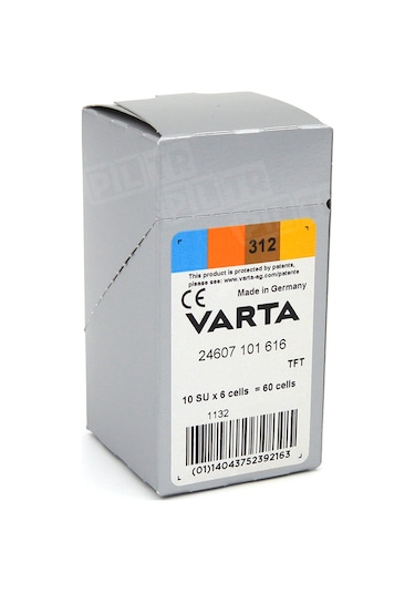 Varta 312 Numara İşitme Cihaz Pili 6 x 10 Adet