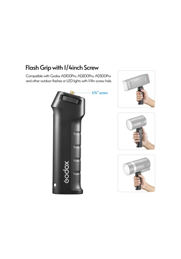 Yaozixa Godox Fg-100 Flaş El Tutucu, 1/4 Parça Vida Bağlantısı, Ad100pro/ad200pro/ad300pro Ve Diğer Flaş/led Işıklar İçin Uyumlu, Siyah
