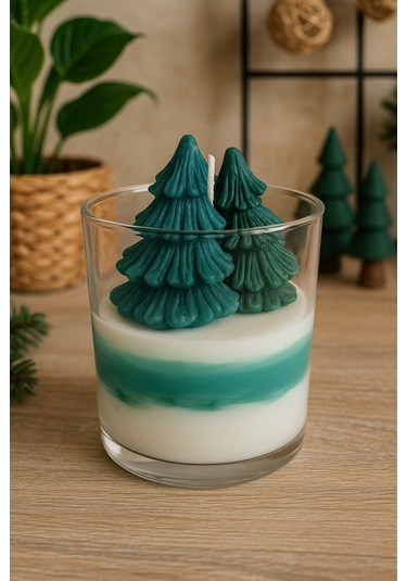 Dekoratif Kokulu Mum Çam Ağacı Çam Mum