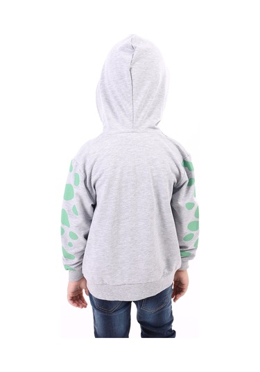 Toontoy Erkek Çocuk Baskılı Hırka Gri Melanj