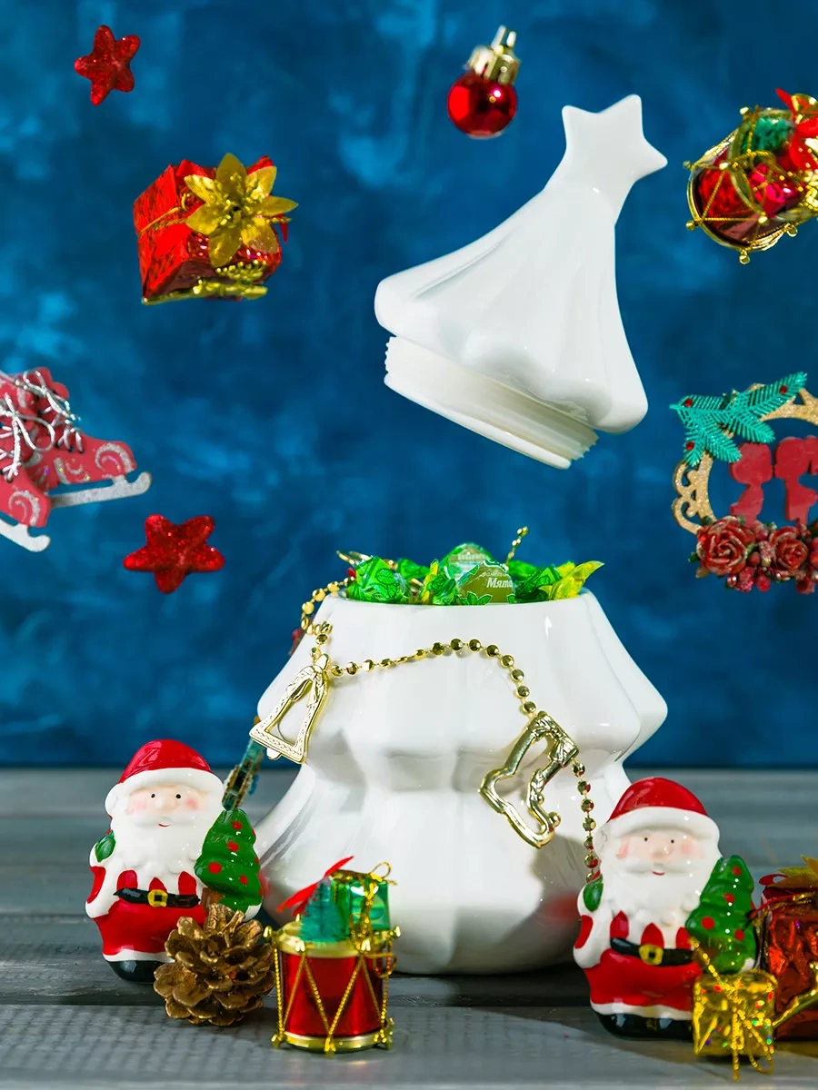 Elan Gallery "yeni Yıl Ağaç" Saklama Kavanozu, 350 Ml 106951666 Beyaz