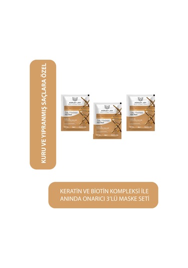Ashley Joy Kuru Ve Yıpranmış Saçlara Özel Onarıcı Saç Maskesi 30 ML 3 Adet Avantajlı Set