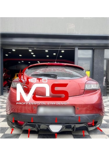 Renault Megane 3 Coupe Arka Difüzör Rs Görünüm Fiberglass Boyasız