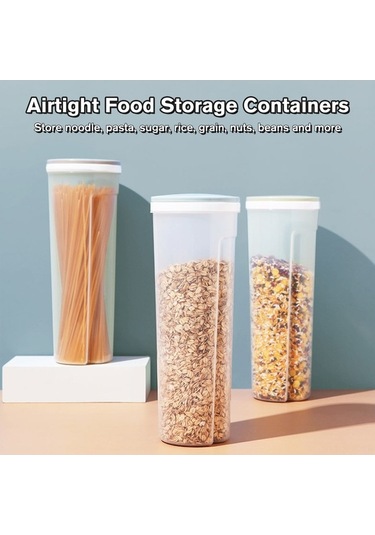 Pazly Hava Geçirmez Makarna Kapsülü - Ayarlanabilir Kapaklı Mutfak Organizasyonu Haki/mavi/yeşil Haki