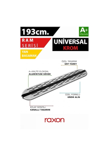 Ram Serisi Yan Basamak 193 Cm Universal Kaymaz Yüzey & Dayanıklı Tasarım