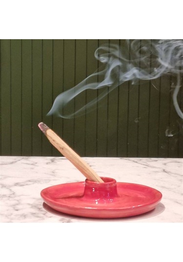 Gree Era Seramik Palo Santo Tütsülük - Tabak Kırmızı-2253
