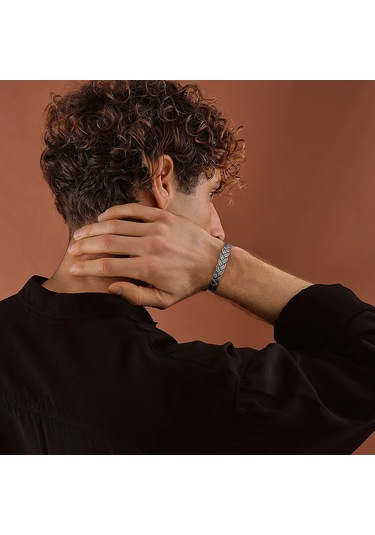 925 Ayar Gümüş Modern Unısex Kelepçe Bileklik Gümüş