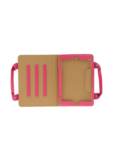 Suntek Çanta Pu Deri Manyetik Akıllı Stand Kılıf Kapak Pembe
