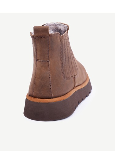 Yargıcı Deri Lastikli İçi Kürklü Bot 25kkay4012x 003 Kahverengi