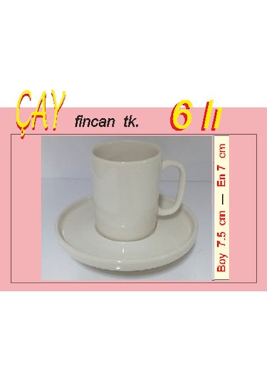 Konak Züccaciye Semazen Çay Fincan Takımı Sade Kırık Beyaz