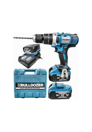 Bulldozer Darbeli 13 MM Metal Madren Çift Akülü Şarjlı VidalamaMatkap Usta Set