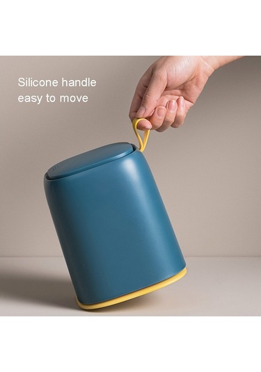 Sones Masaüstü Çöp Kutusu Ofis Elbise Makyaj Masası Oturma Odası Ev Mini Saklama Kutusu Koyu Mavi