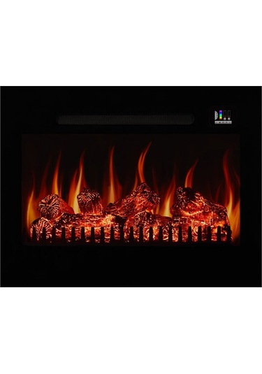 Pagla 80 Derin - Isıtmalı Elektrikli Şömine Sınırsız Renkli Cam Çerçeveli