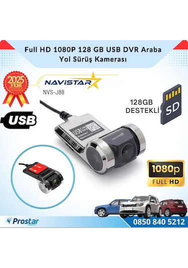 Usb 128 Gb Destekli Hd 1080p Dvr Araç Yol Sürüş Kamerası
