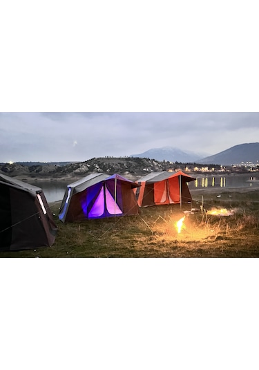 Tmç KAPI SİNEKLİKLİ  2+0 Double Kamp Çadırı 4-6 Kişilik - Yeşil