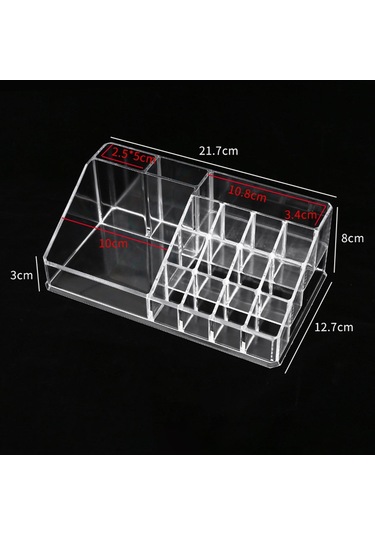 Suntek Akrilik Kozmetik Saklama Kutusu Şişeler Için 16-ızgara Şeffaf