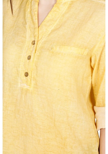 Uzun Kol Şile Bezi Akasya Bluz Sarı Sarı