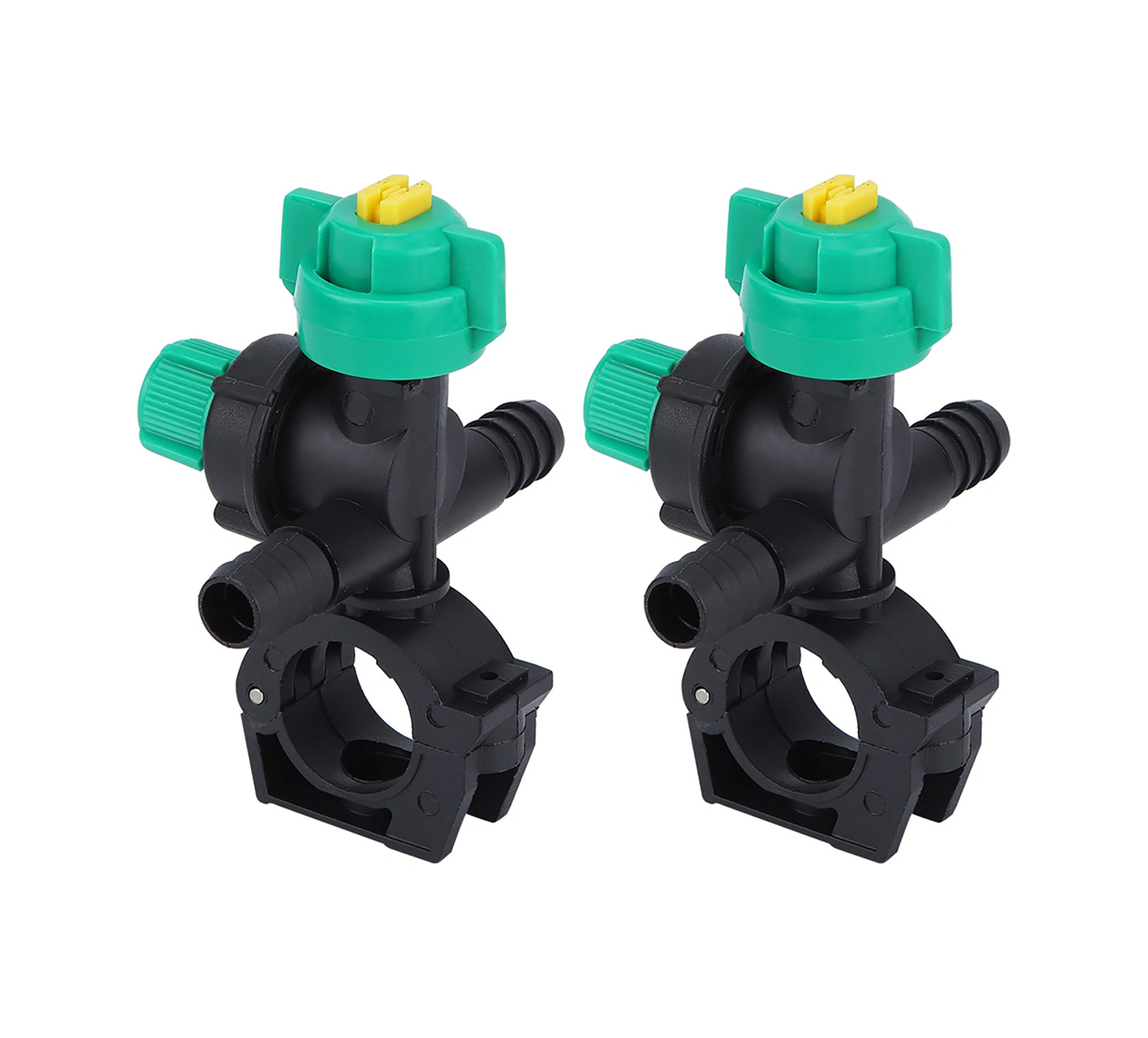 Hangfox Tarım Sprey Aleti: Fan Şeklinde Sprey, Akış Ayarlı Dalgıçlı Nozzle 2 Adet Paket , 25mm Çelik Boru Tutucu, 13mm Su Hortumu Bağlantısı