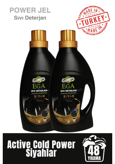 Ega Kimya Power Jel Siyah Sıvı Yıkama Deterjanı 2 x 1100 ML