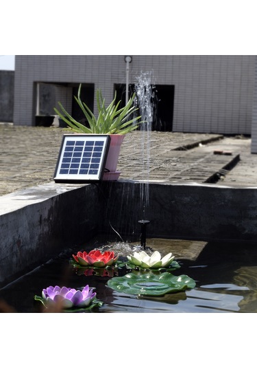 Mufunye Güneş Enerjili Bahçe Çeşmesi - 6v 1.5w Solar Su Pompası İle Oksijen Dolaşımı