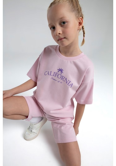 Rolypoly Kız Çocuk Pembe Bermuda Takım Pembe