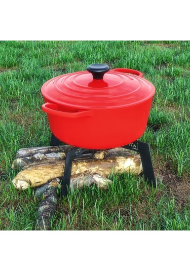 34 Cm Latnox OX+ Kamp Ocağı - Ateş Üstü Izgara - Kamp Malzemesi Siyah