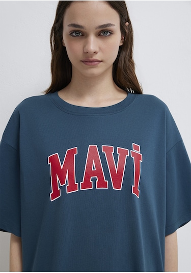 Mavi - Mavi Logo Baskılı Mavi Tişört 1600843-70771 Mavi