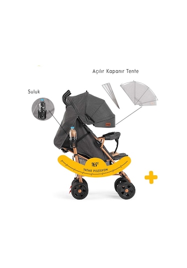 Rival RV111 Sweet Tam Yatar Hafif Baston Bebek Arabası