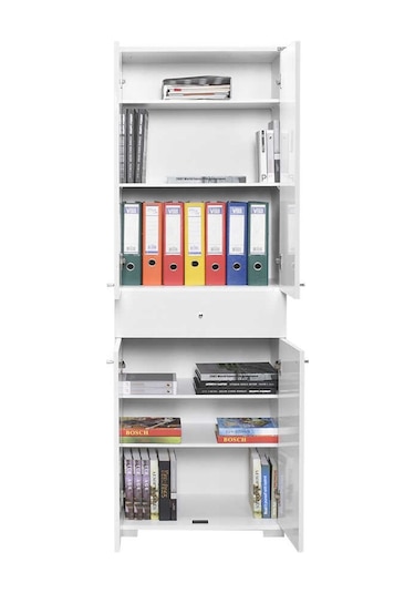 Diamond 4 Kapaklı Tek Çekmeceli Dolap-Lake Beyaz